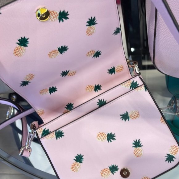 Kate Spade Staci Square Pineapple Crossbody Pink Multi - Picture 7 of 16